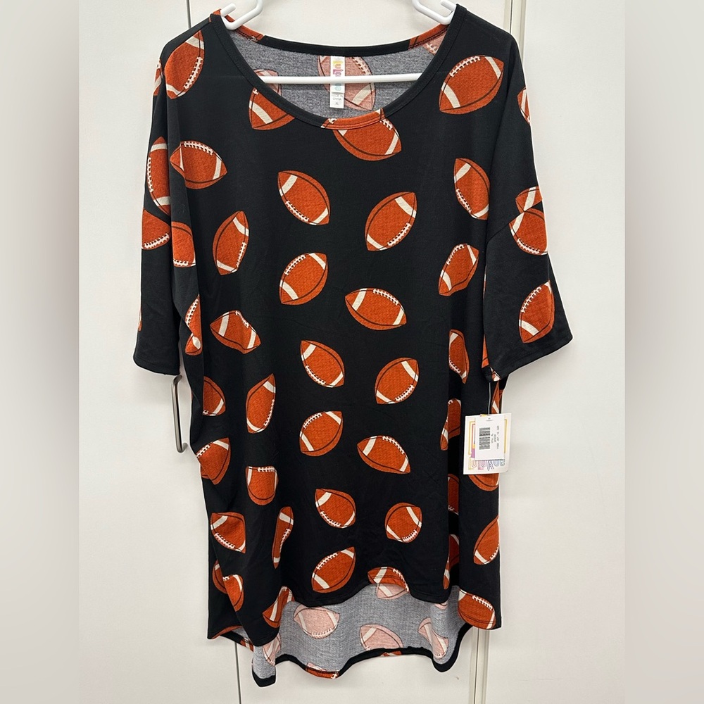 NWT Black Football Print Women's Top